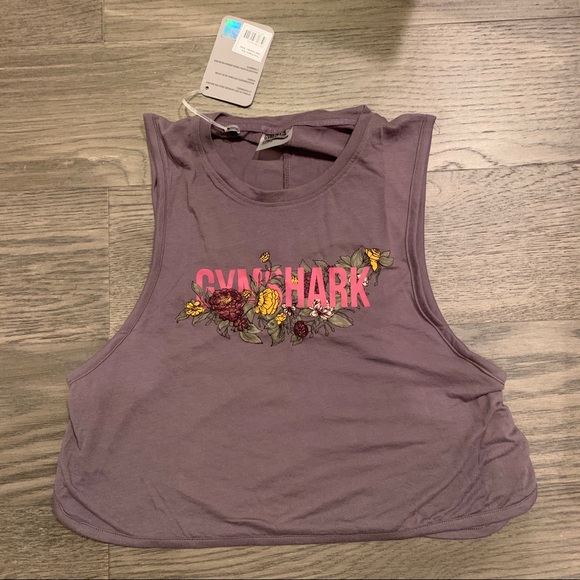 Gymshark Tops - NWT Gymshark Floral Graphic Tank Lavender Sz Small
